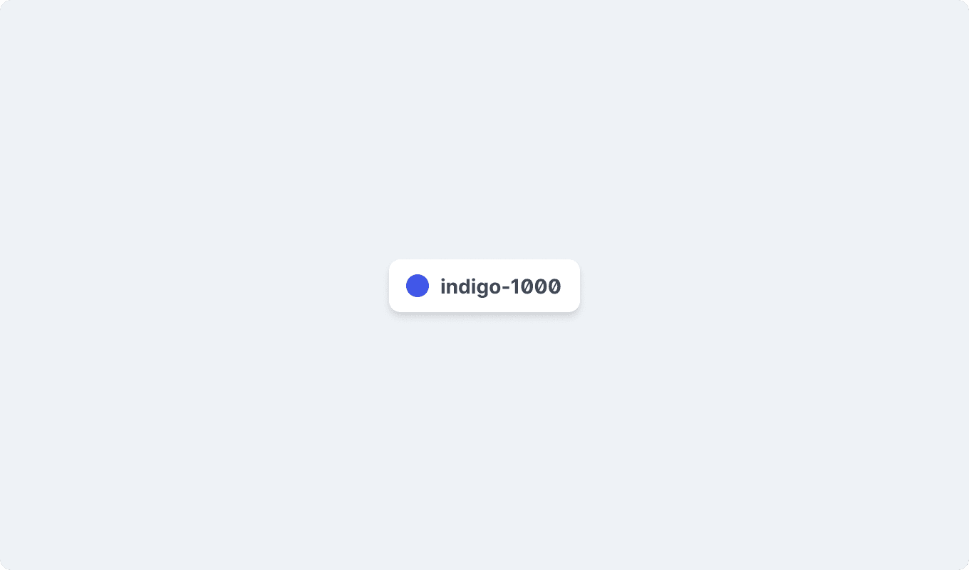 Egy tokent reprezentáló kártya indigo-1000 névvel.